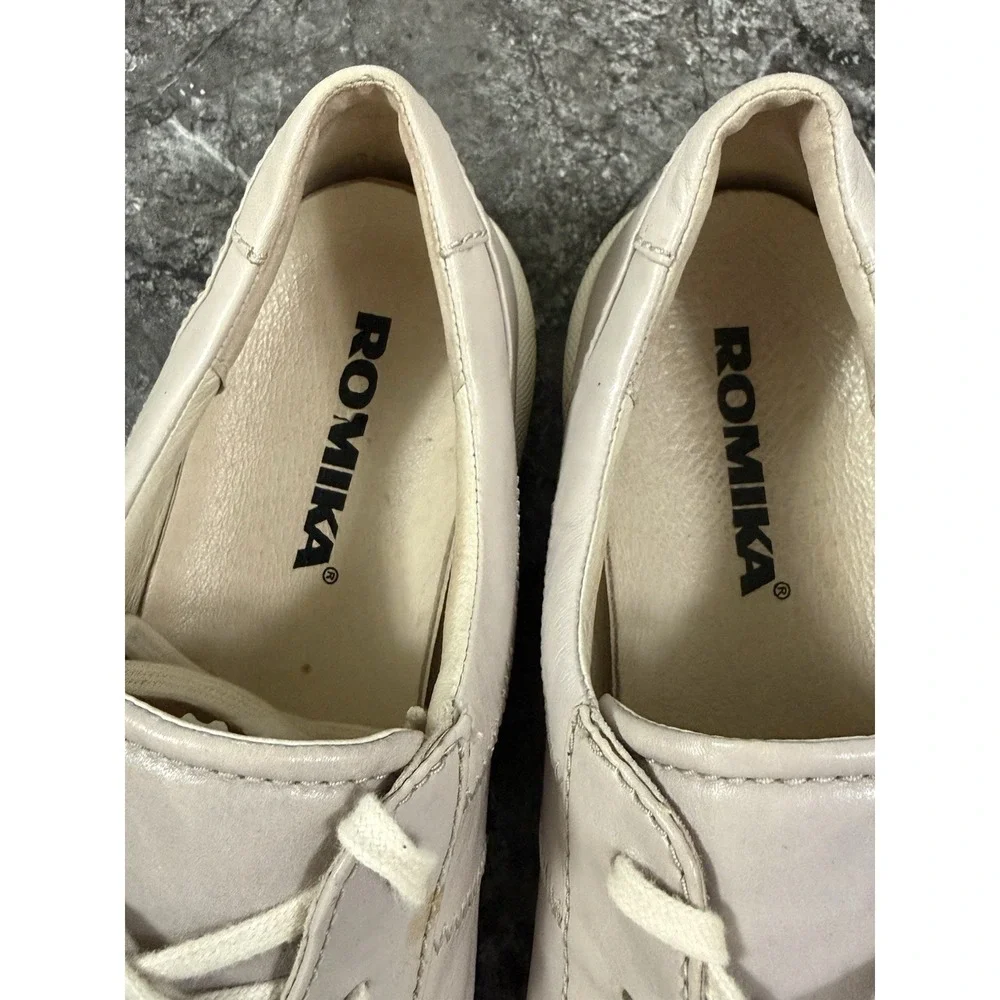 Romika Womens Leather Comfort Sneaker Lace Up Casual Shoes Lt Gray Sz 42/10